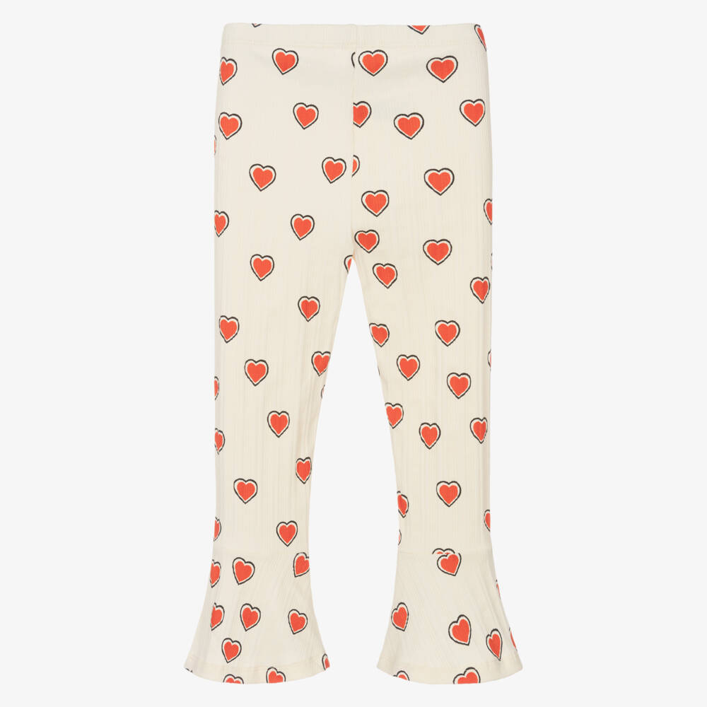 Mini Rodini-بنطلون بنات قطن عضوي لون عاجي | Childrensalon