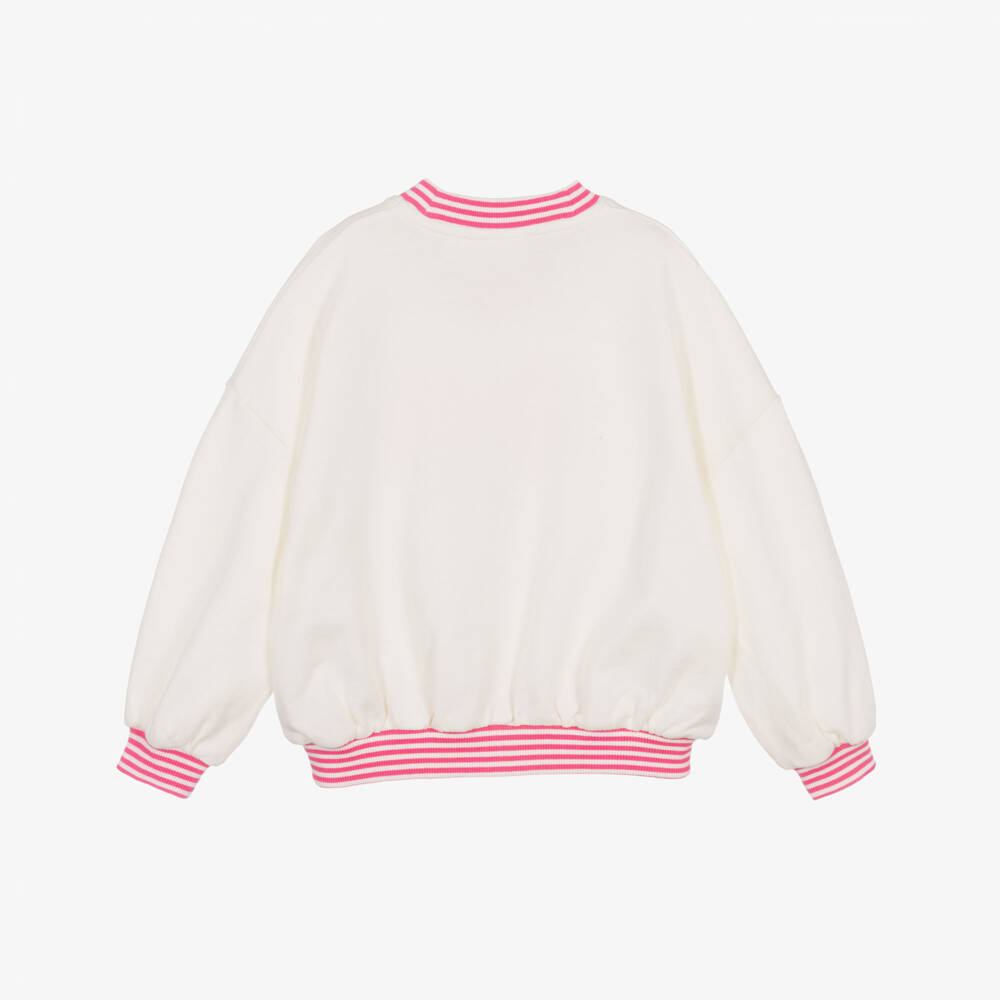 Mini Rodini-Girls Ivory Organic Cotton Table Tennis Sweatshirt | Childrensalon