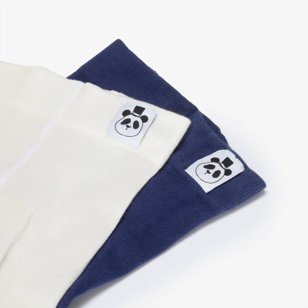 Mini Rodini-ليقنز محبوك لون كحلي وعاجي للبنات (عدد 2) | Childrensalon