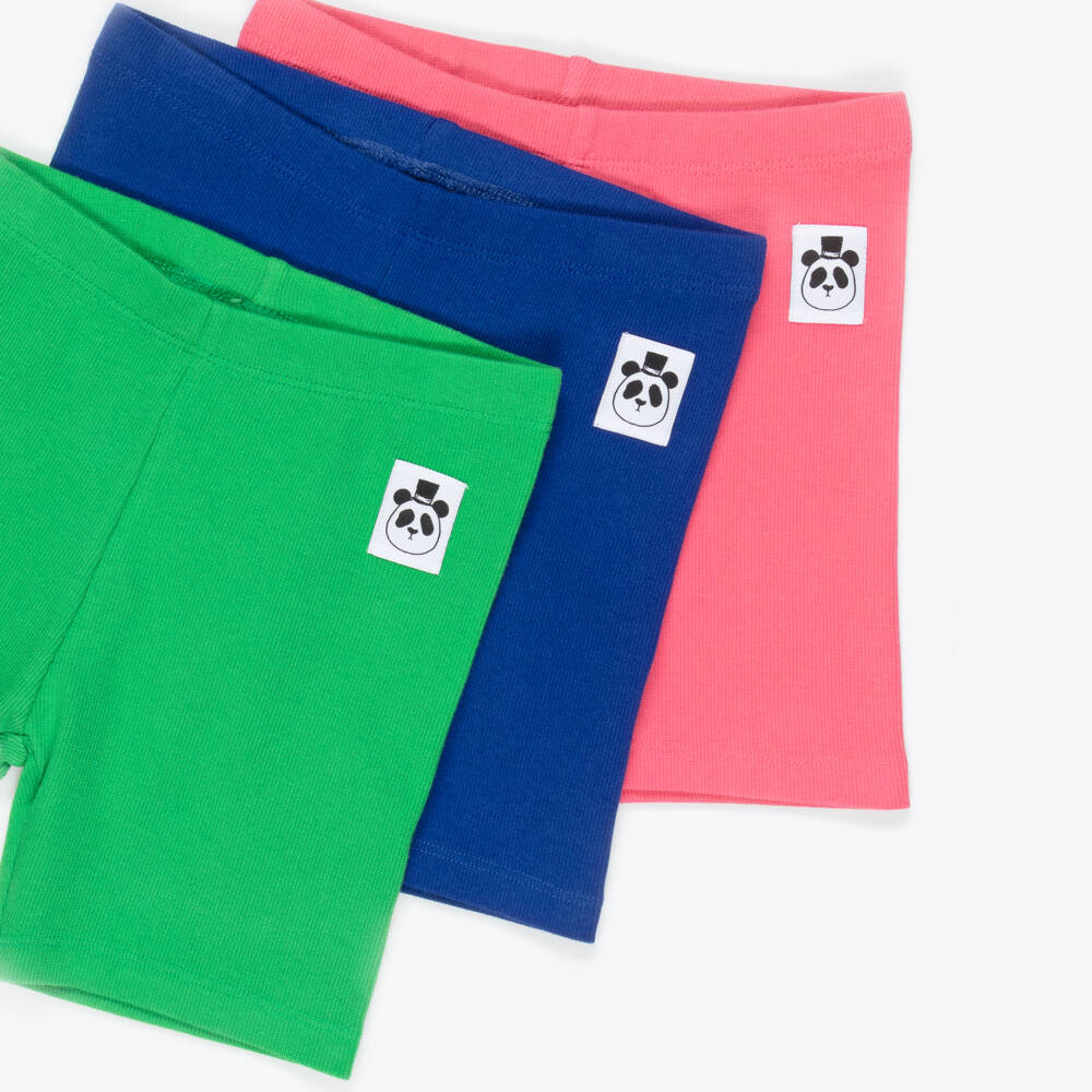 Mini Rodini-Girls Organic Cotton Cycling Shorts (3 Pack) | Childrensalon