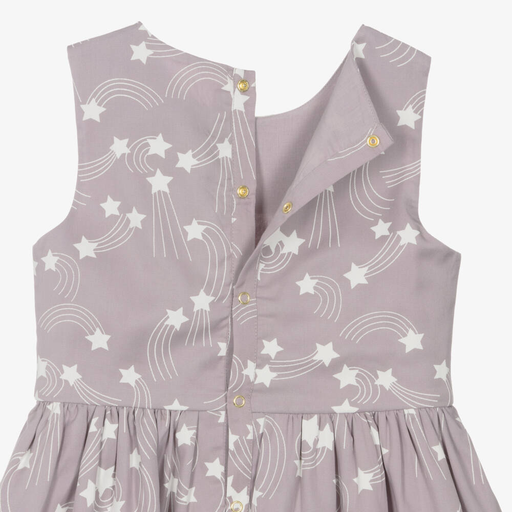 Mini Rodini-Girls Pale Purple Star Print Dress | Childrensalon