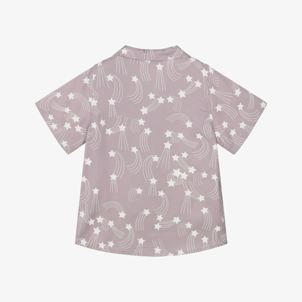 Mini Rodini-Girls Pale Purple Star Print Shirt | Childrensalon