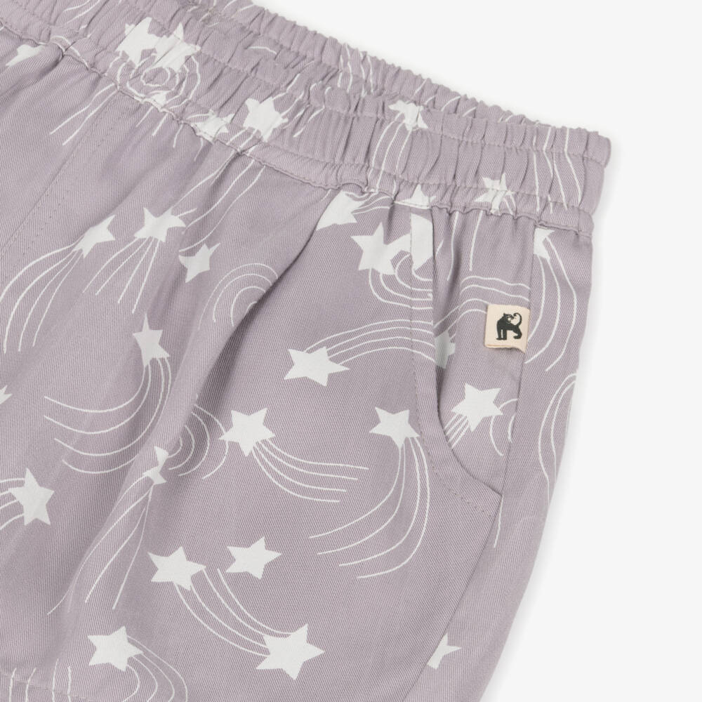 Mini Rodini-Girls Pale Purple Star Print Shorts | Childrensalon