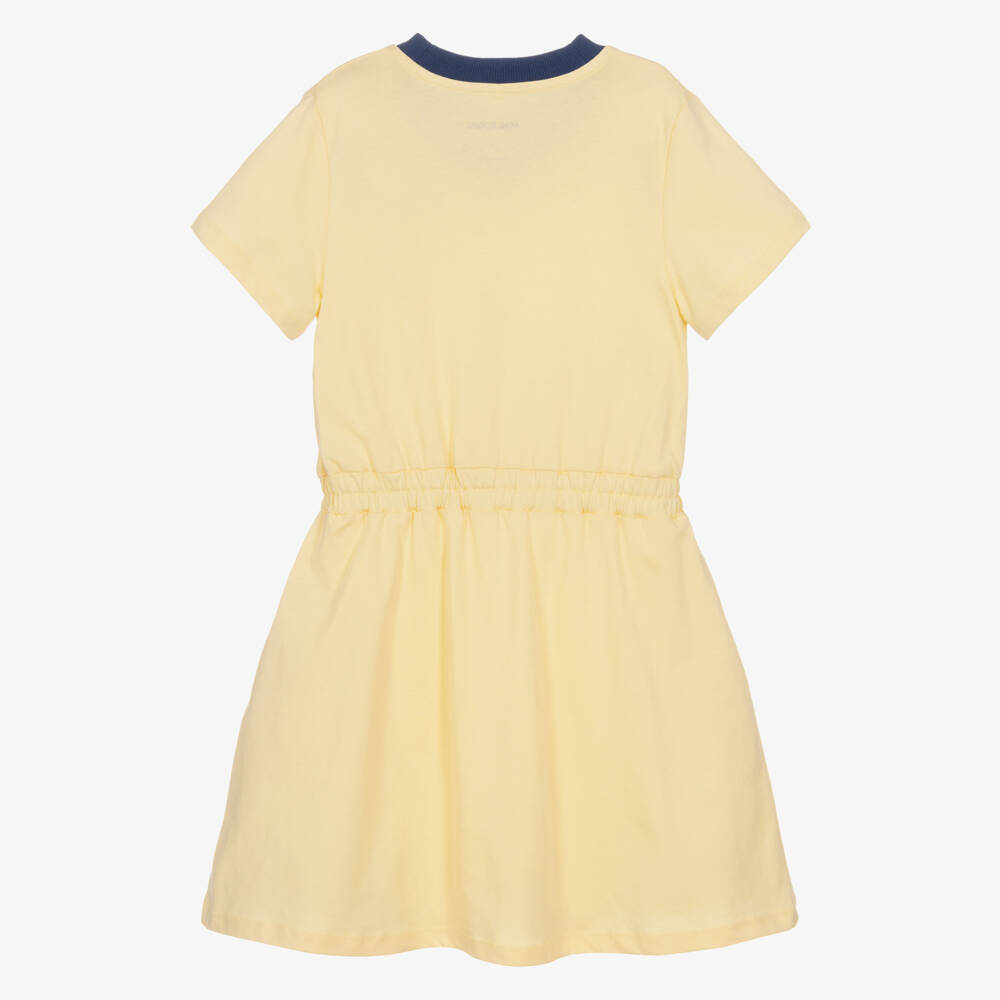 Mini Rodini-Girls Pale Yellow Cotton Dress with Table Tennis Print | Childrensalon