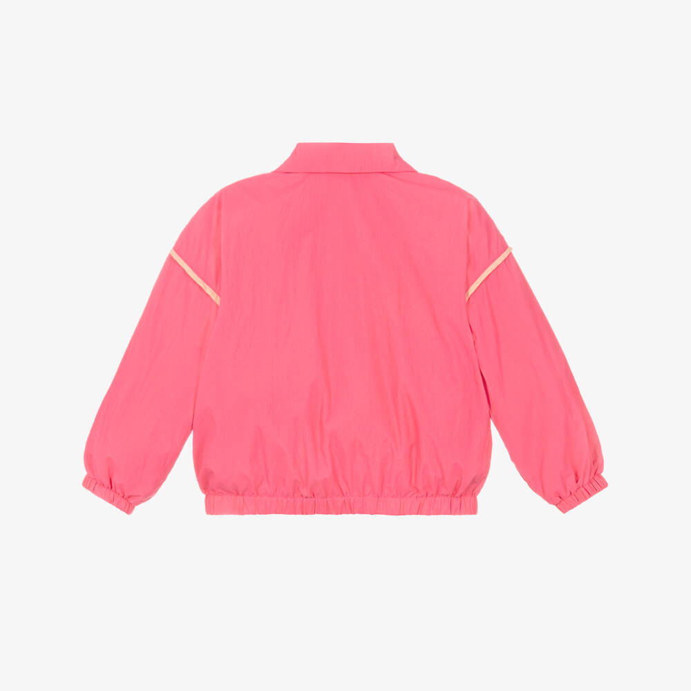 Mini Rodini-Girls Pink Jacket with Planet Logo Patch | Childrensalon