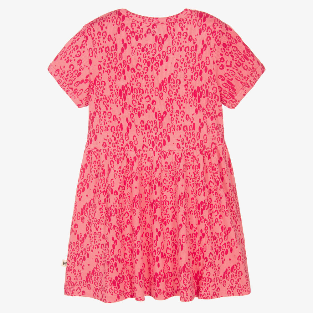 Mini Rodini-فستان بنات بطبعة فهد مودال لون زهري | Childrensalon