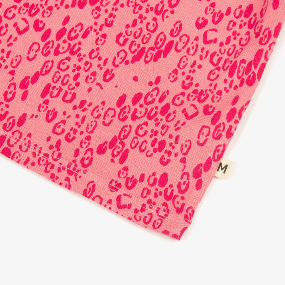 Mini Rodini-Girls Pink Modal Leopard Print T-shirt | Childrensalon