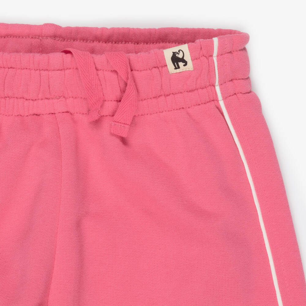 Mini Rodini-Girls Pink Organic Cotton Joggers | Childrensalon