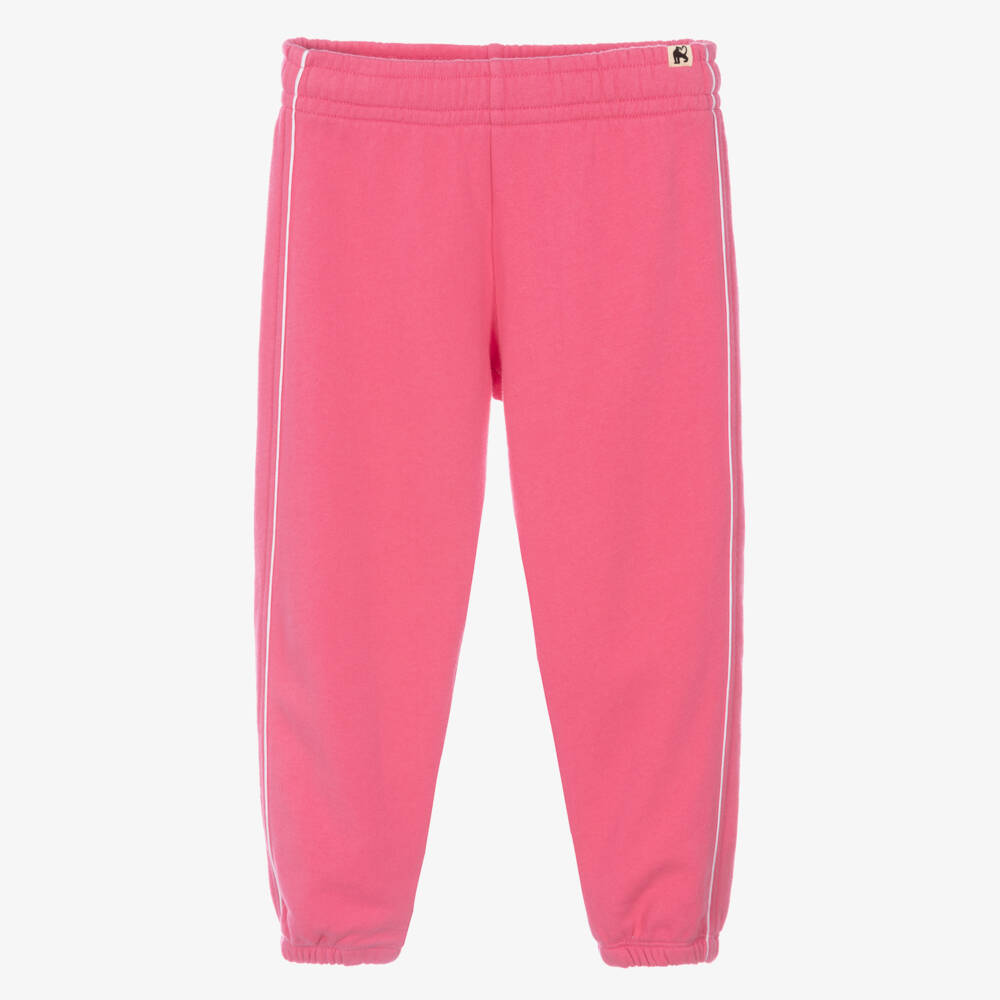 Mini Rodini-Girls Pink Organic Cotton Joggers | Childrensalon