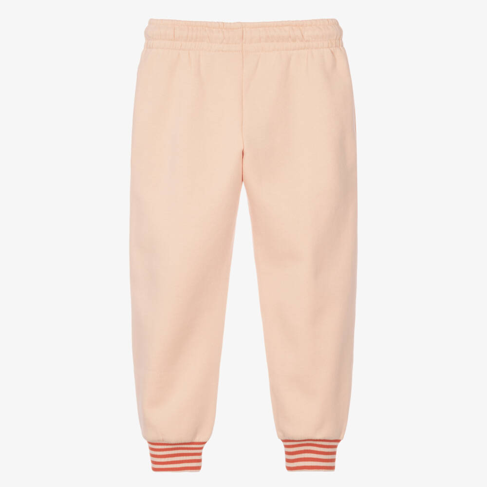 Mini Rodini-Girls Pink Organic Cotton Rabbit Print Joggers | Childrensalon