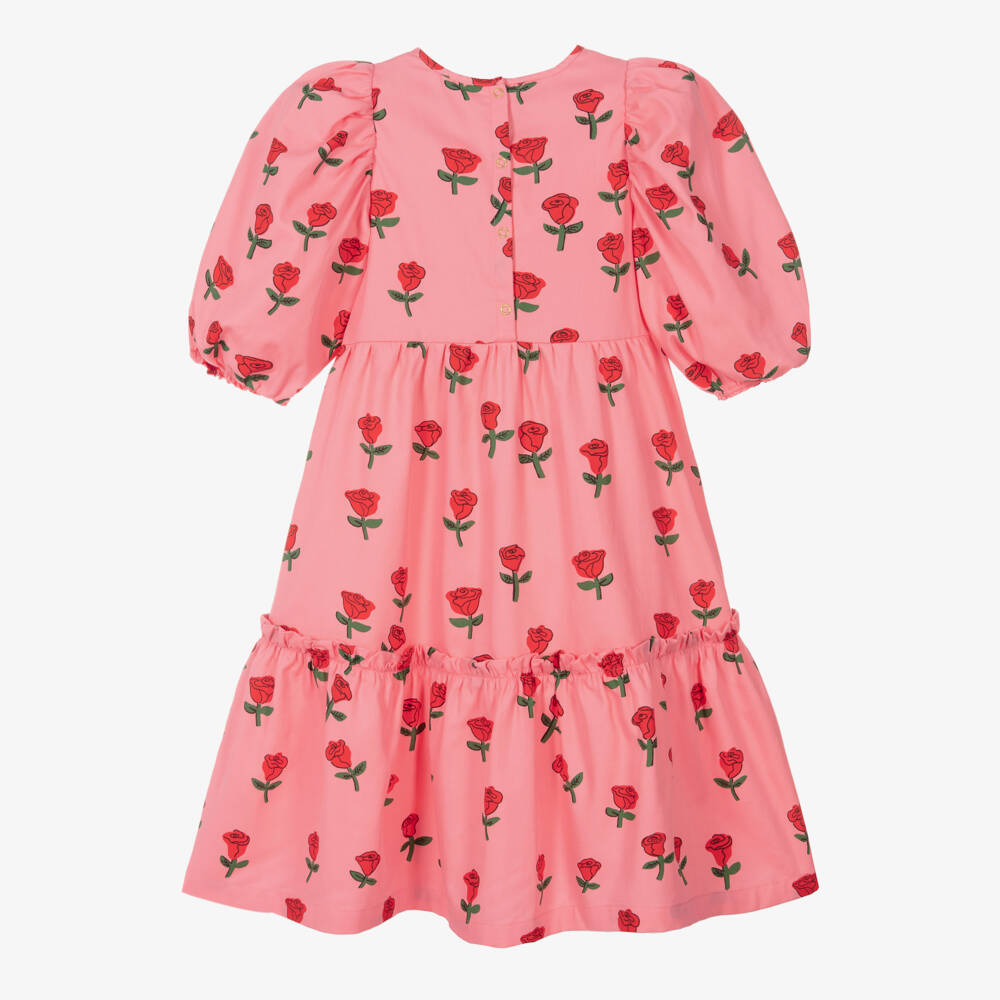 Blue Mini Rodini Veggie Woven Ruffled Dress