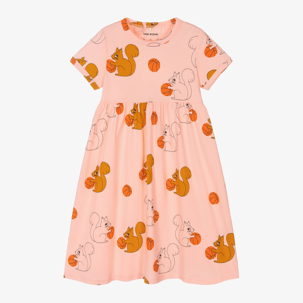 mini rodini squirrel dress Mini Rodini Girls Squirrels Print Dress in Yellow