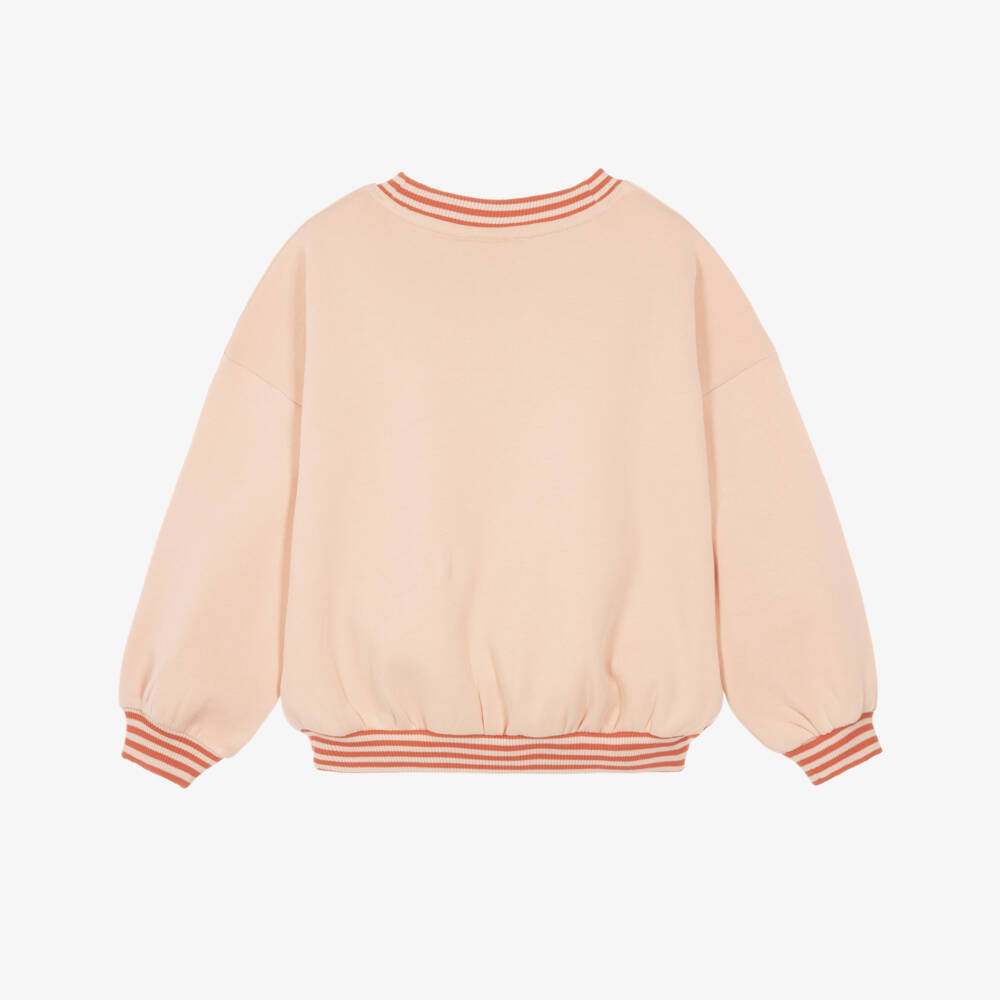 Mini Rodini-Girls Pink Organic Cotton Sweatshirt with Rabbit Print | Childrensalon