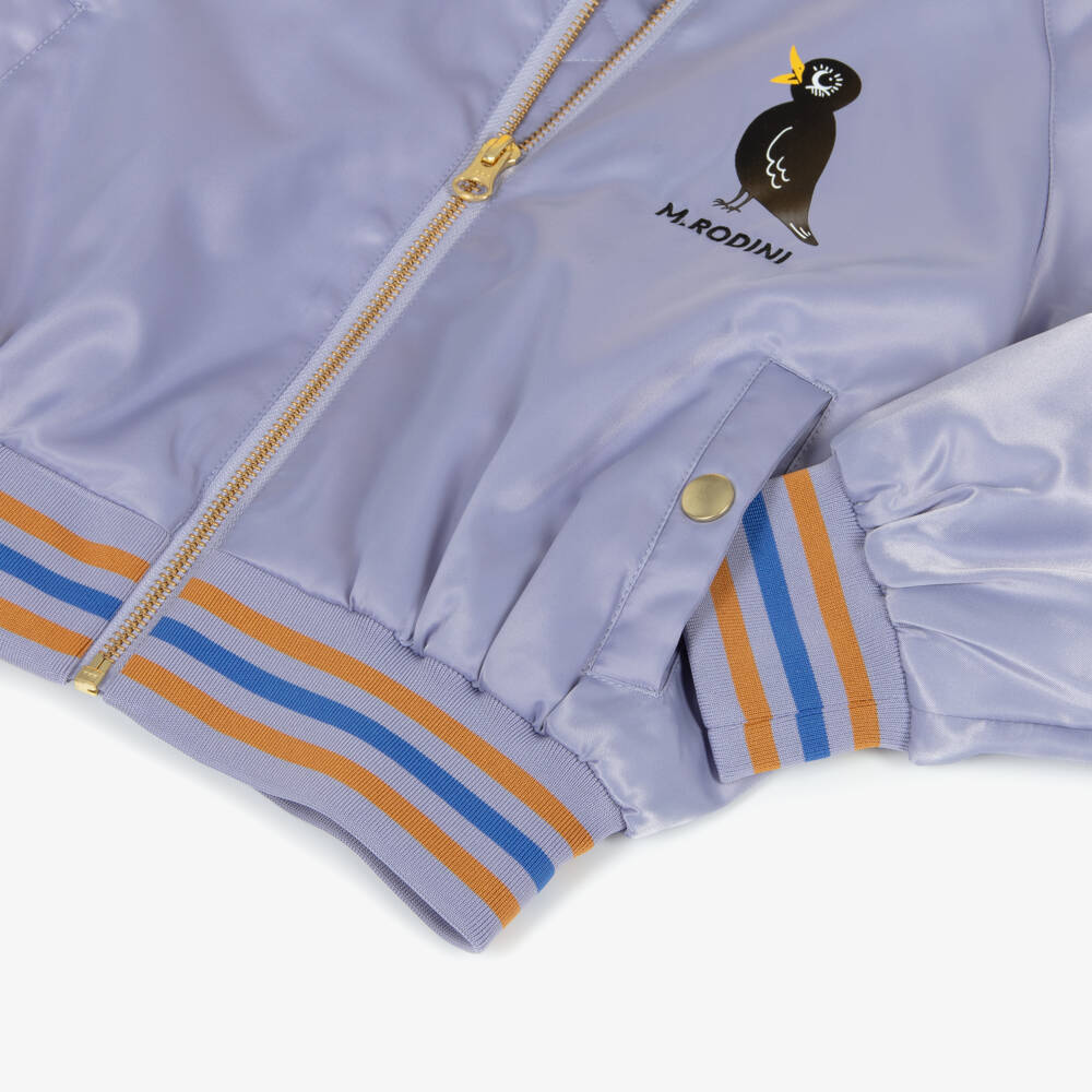 Mini Rodini-جاكيت بومبر بنقشة طيور لون بنفسجي للبنات | Childrensalon