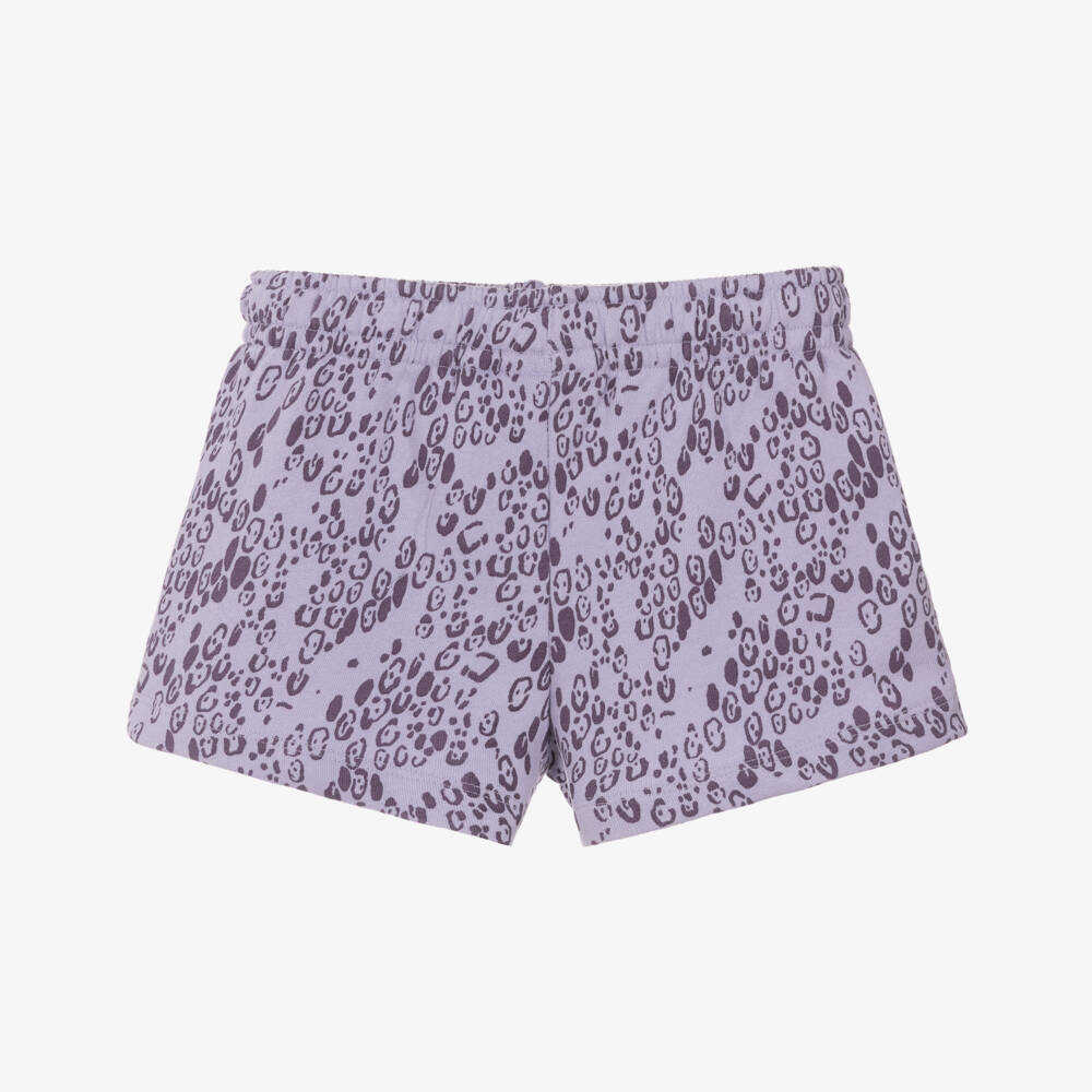 Mini Rodini-Шорты фиолетовые из органического хлопкового трикотажа для девочек | Childrensalon