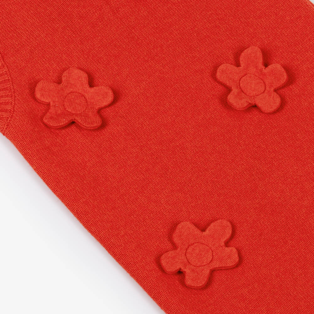 Mini Rodini-Girls Red Cotton & Wool Knit Sleeveless Dress | Childrensalon