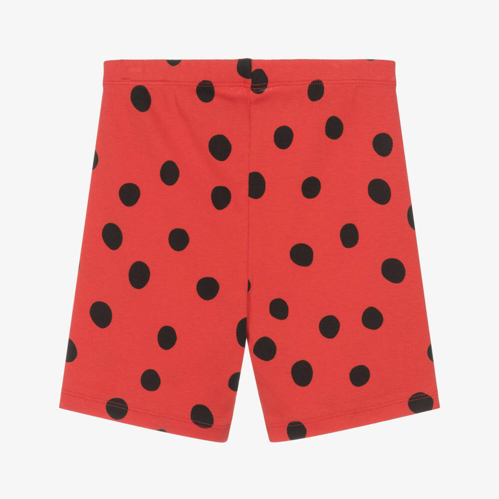 Mini Rodini-Girls Red Dots Organic Cotton Shorts | Childrensalon