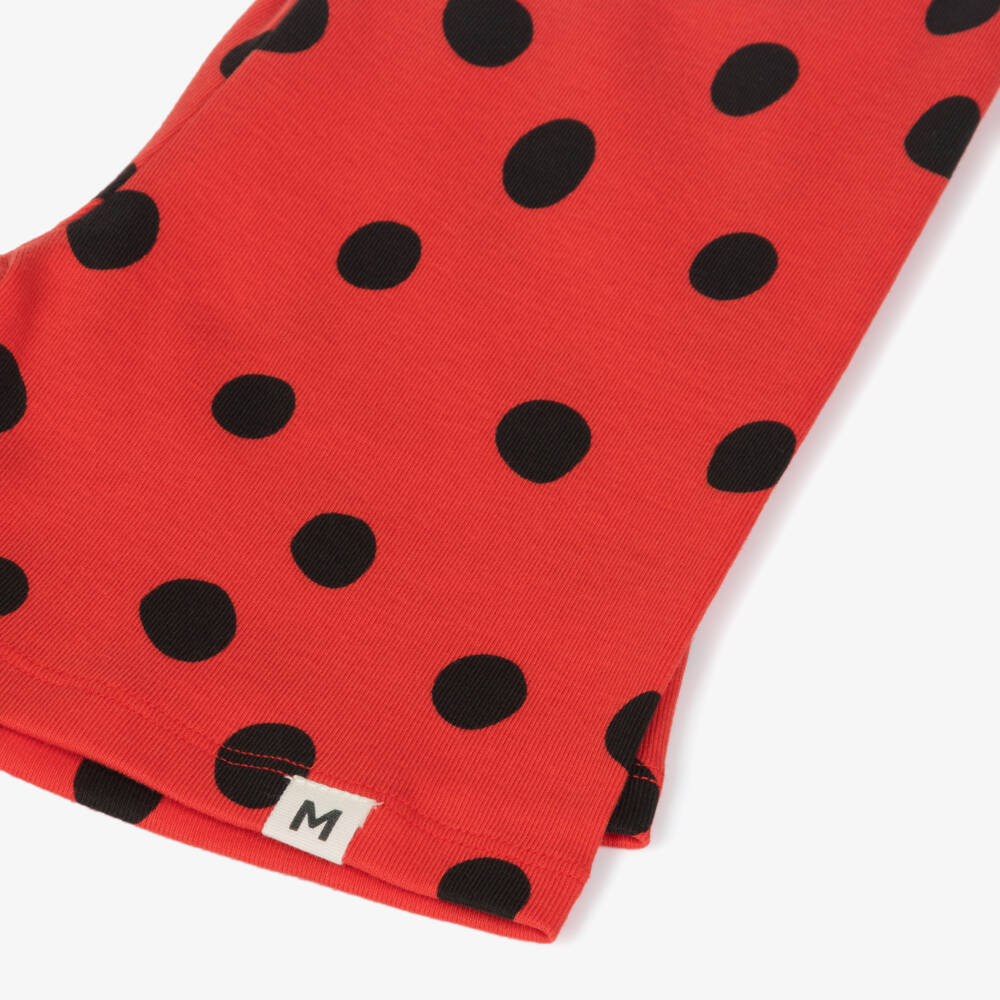 Mini Rodini-Girls Red Dots Organic Cotton Shorts | Childrensalon