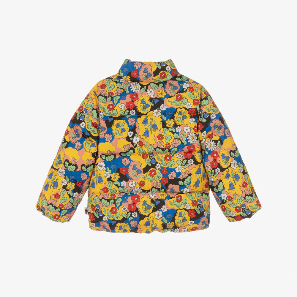 Mini Rodini-جاكيت منفوخ بنقشة زهور لون أصفر للبنات  | Childrensalon