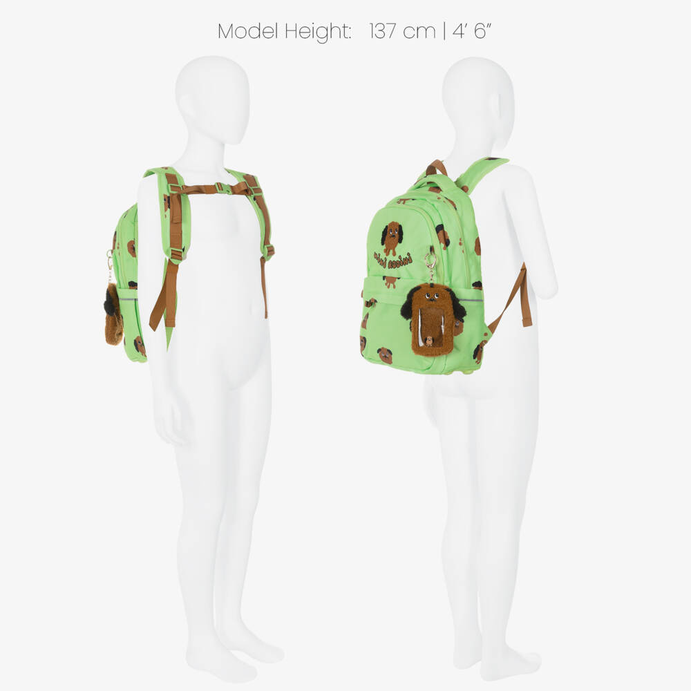Mini Rodini-Green Dog Print Backpack (40cm) | Childrensalon