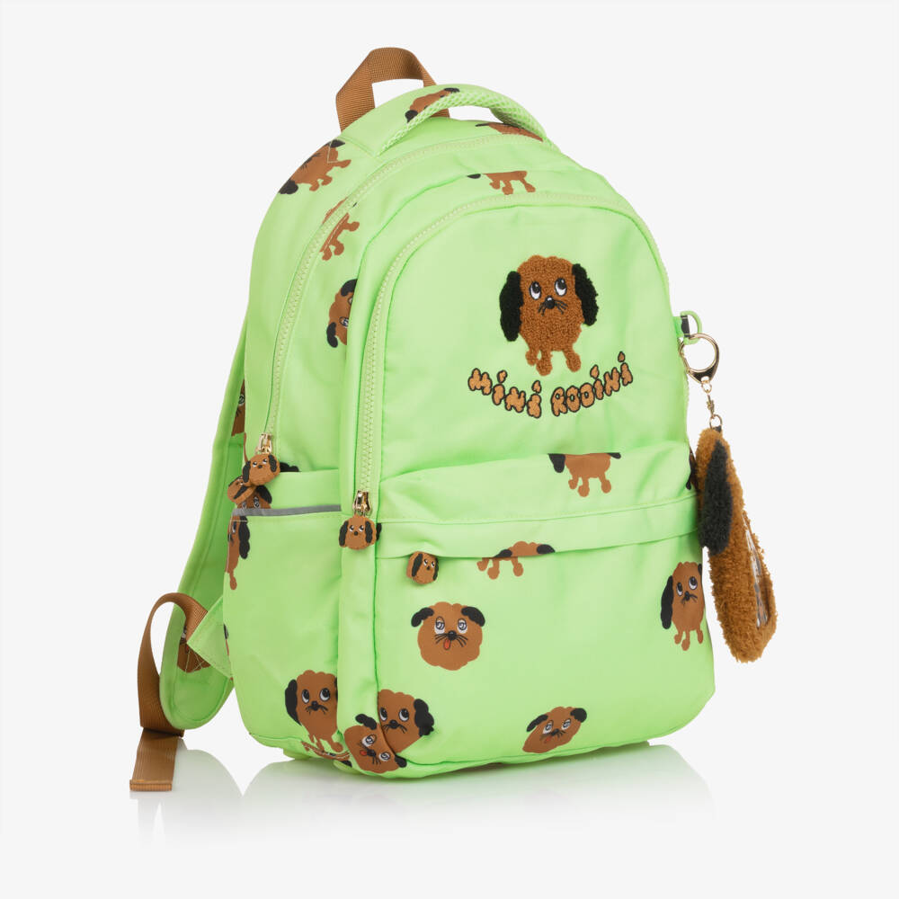Mini Rodini-Рюкзак зелёный с принтом собак (40см) | Childrensalon