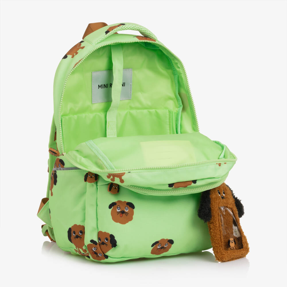 Mini Rodini-Рюкзак зелёный с принтом собак (40см) | Childrensalon