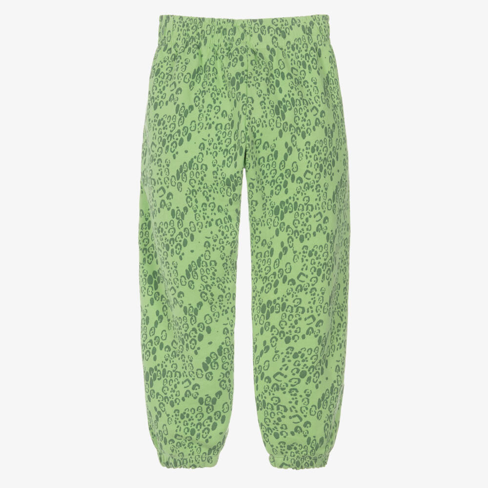 Mini Rodini-بنطلون رياضي قطن عضوي بطبعة فهد لون أخضر | Childrensalon