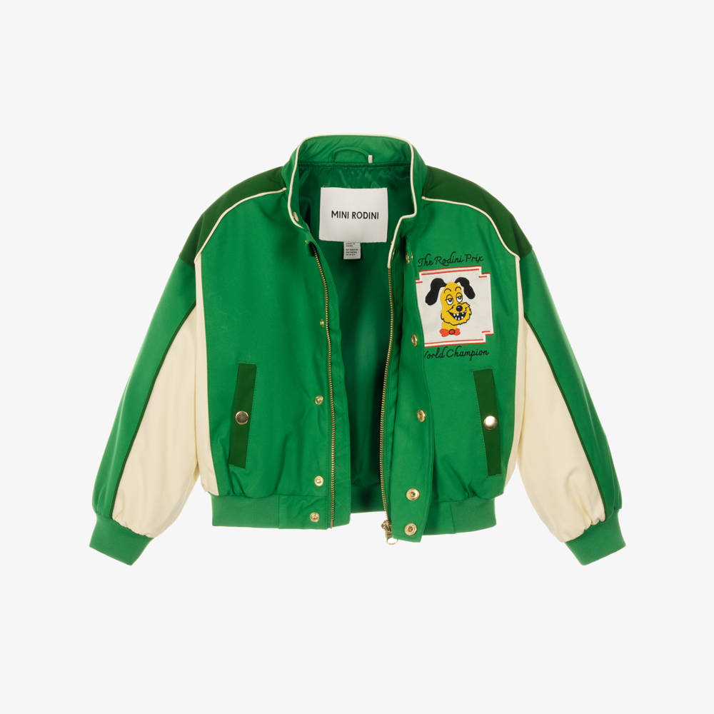 Mini Rodini-Green Rodini Prix Padded Racing Jacket | Childrensalon