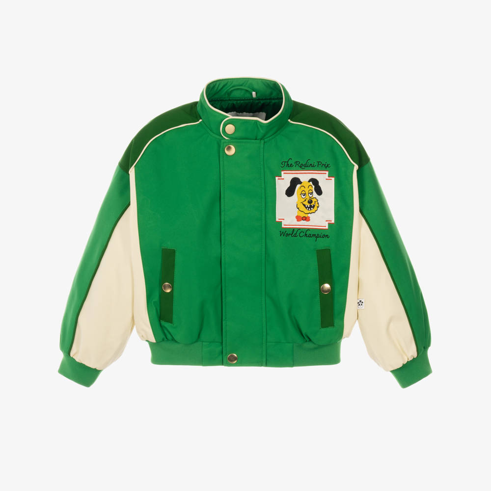 Mini Rodini-Green Rodini Prix Padded Racing Jacket | Childrensalon
