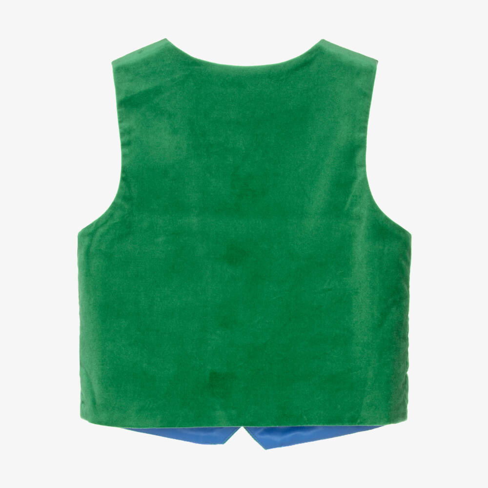 Mini Rodini-جيليه مخمل برقعة شعار كلب لون أخضر | Childrensalon