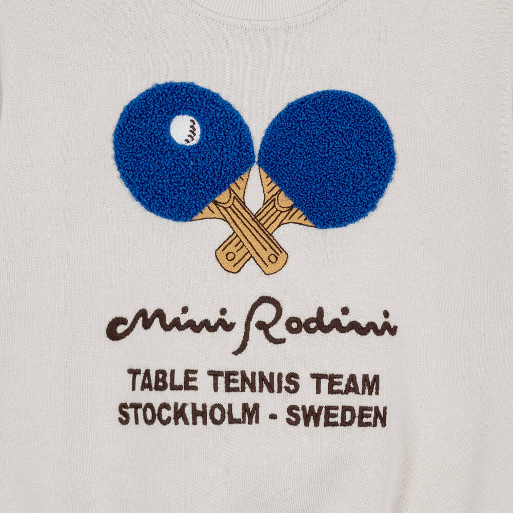 Mini Rodini-Grey Cotton Table Tennis Motif Sweatshirt | Childrensalon
