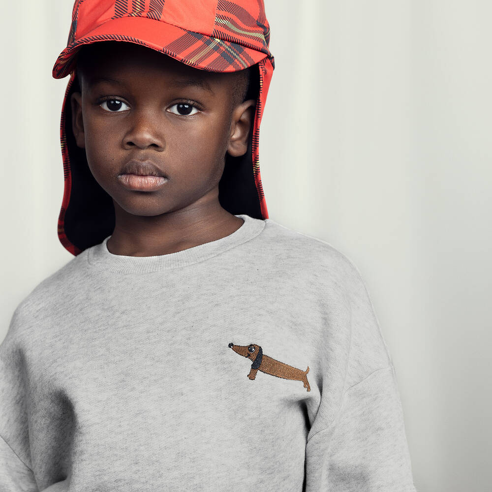 Mini Rodini-سويتشيرت قطن عضوي لون رمادي مارل | Childrensalon