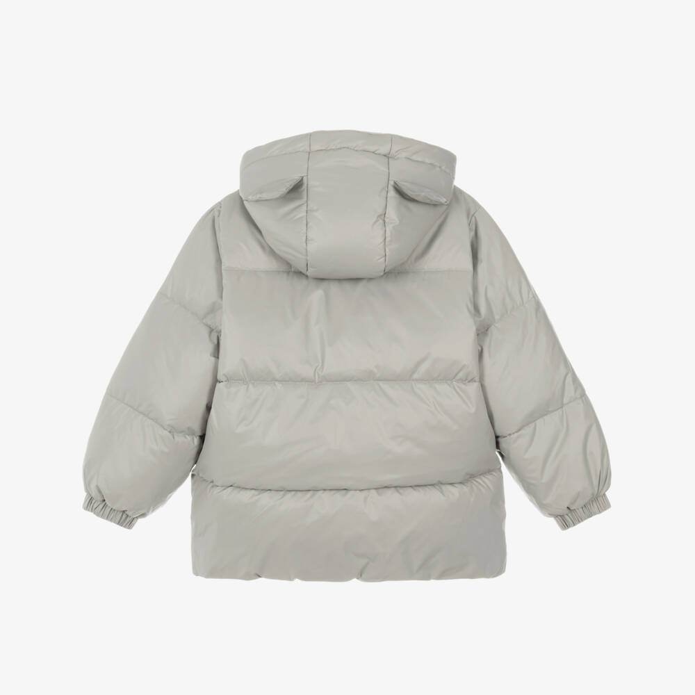 Mini Rodini-Grey Puffer Coat with Cat Ears | Childrensalon