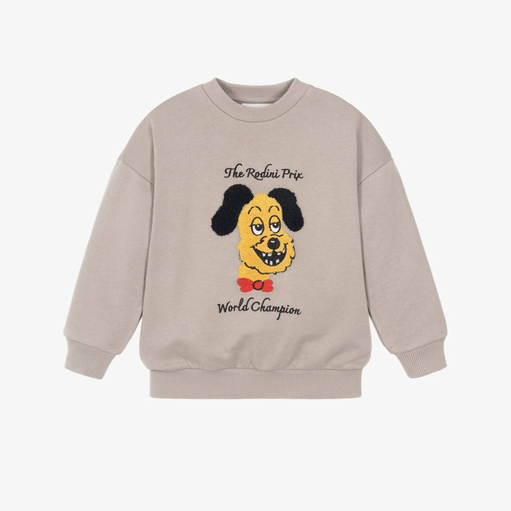 Mini Rodini-Grey Rodini Prix Organic Cotton Sweatshirt | Childrensalon