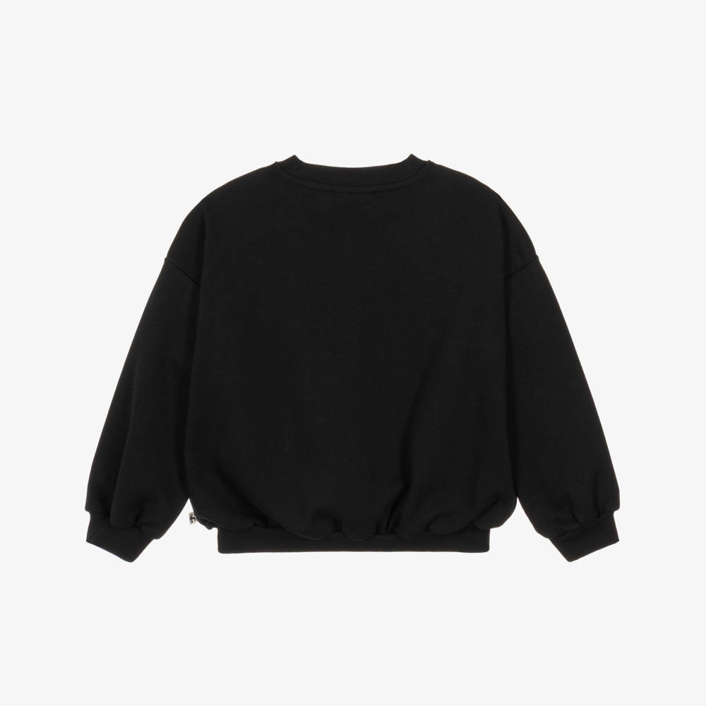 Mini Rodini-Here Comes the Party Organic Cotton Sweatshirt in Black | Childrensalon