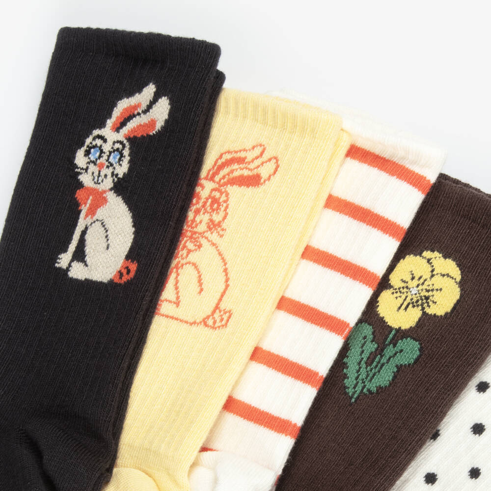 Mini Rodini-Multi-Coloured Socks with Assorted Designs (7 Pack) | Childrensalon