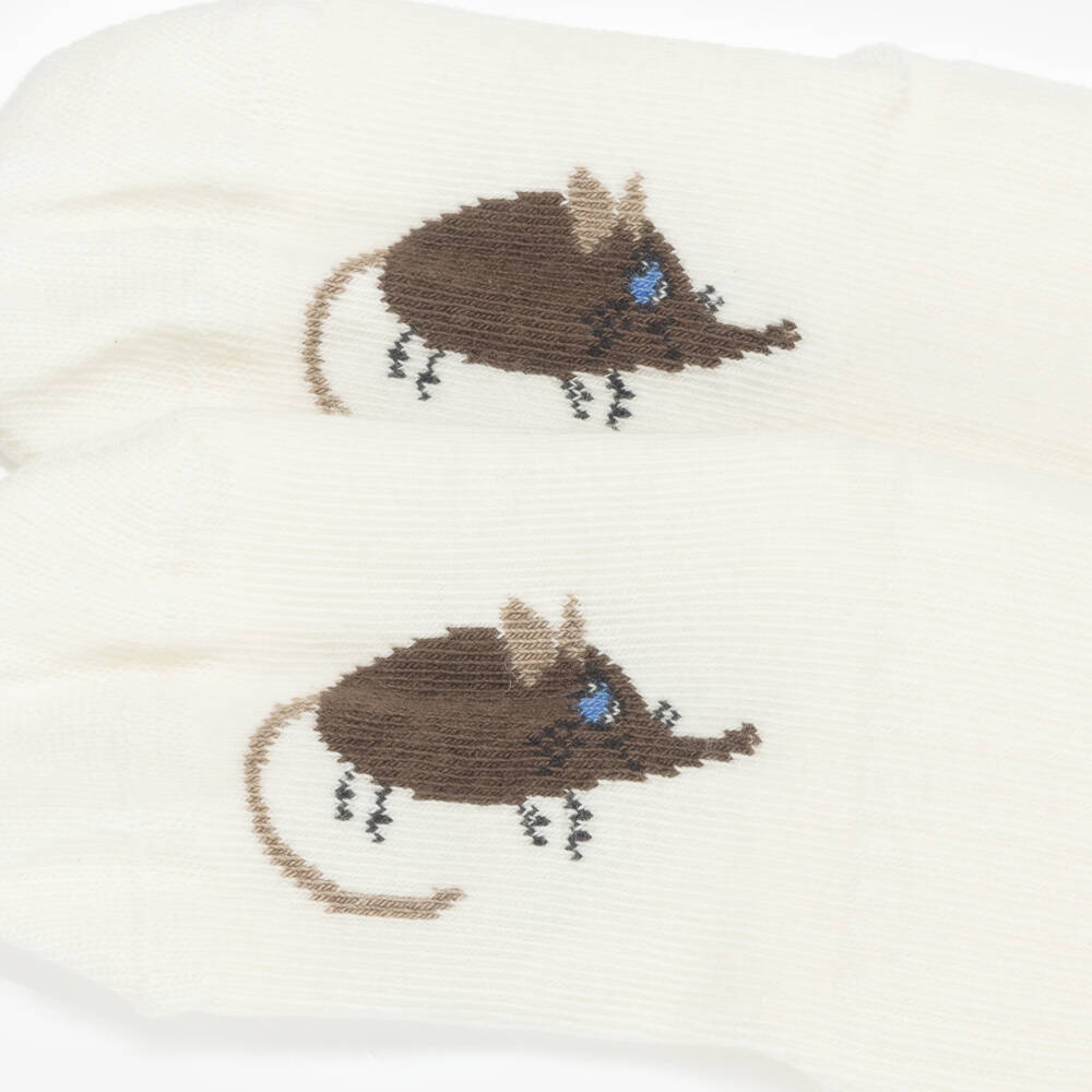 Mini Rodini-Navy Blue & Ivory Organic Cotton Socks (2 Pack) | Childrensalon