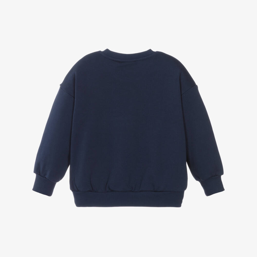 Mini Rodini-Navy Blue Organic Cotton Skeleton Print Sweatshirt | Childrensalon