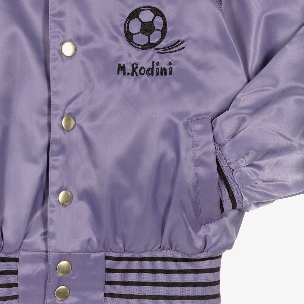 Mini Rodini-Purple Bomber Jacket with Football Motif | Childrensalon
