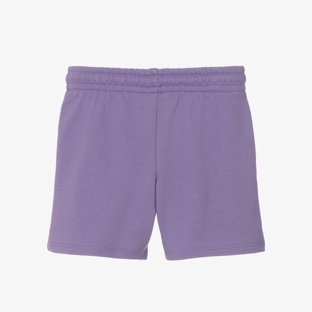Mini Rodini-Шорты фиолетовые из хлопкового трикотажа с вышивкой футбольного мяча | Childrensalon