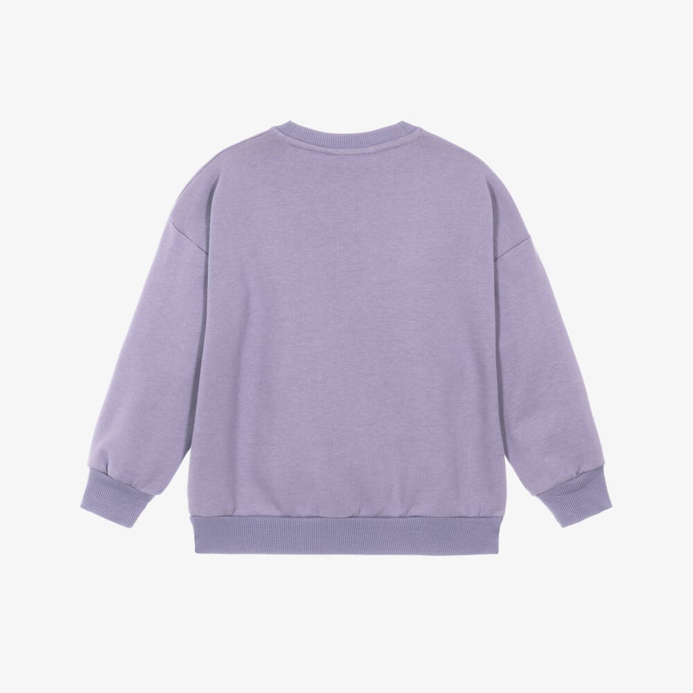 Mini Rodini-Purple Organic Cotton Sweatshirt with Panther Print | Childrensalon