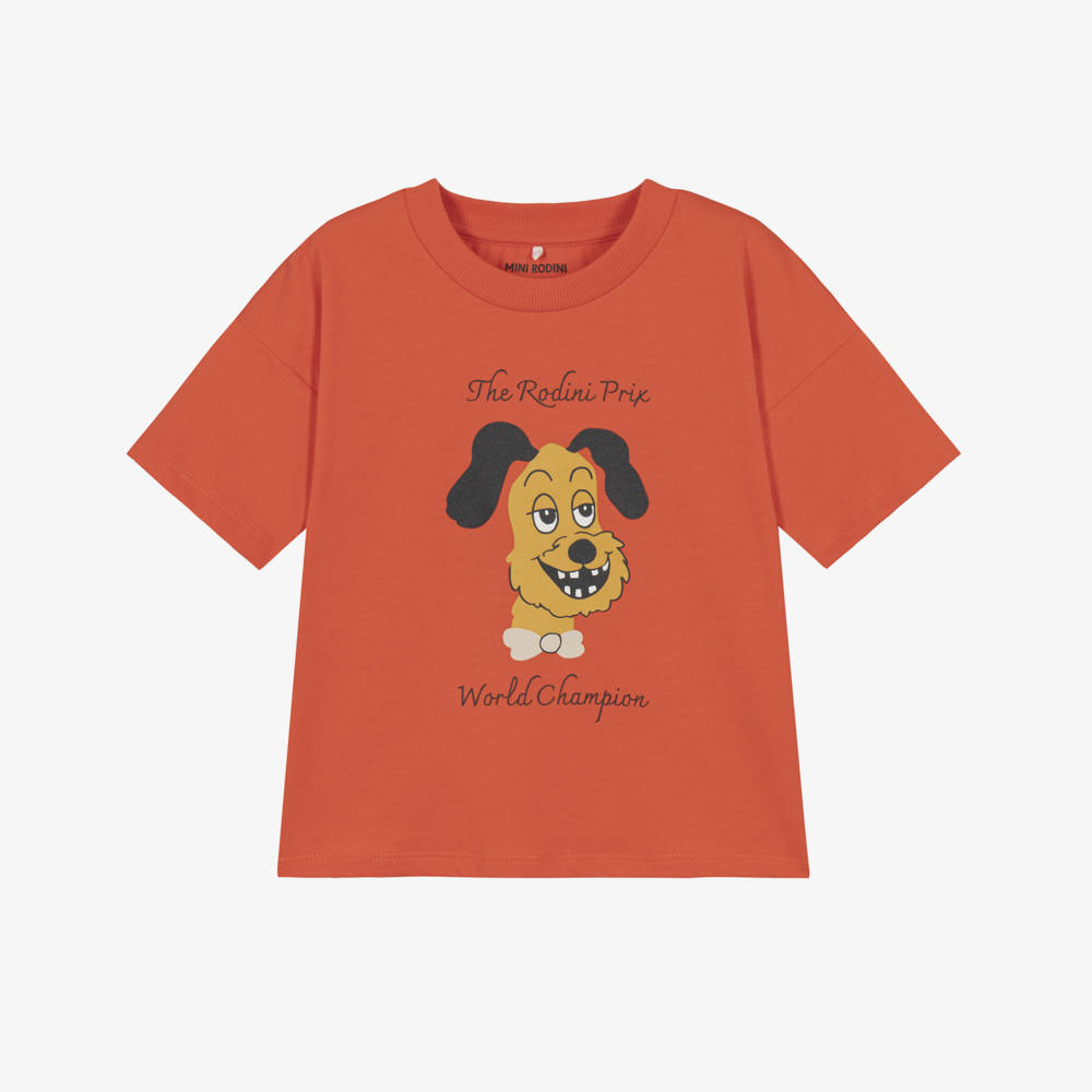 Mini Rodini-Red Rodini Prix Organic Cotton T-Shirt | Childrensalon