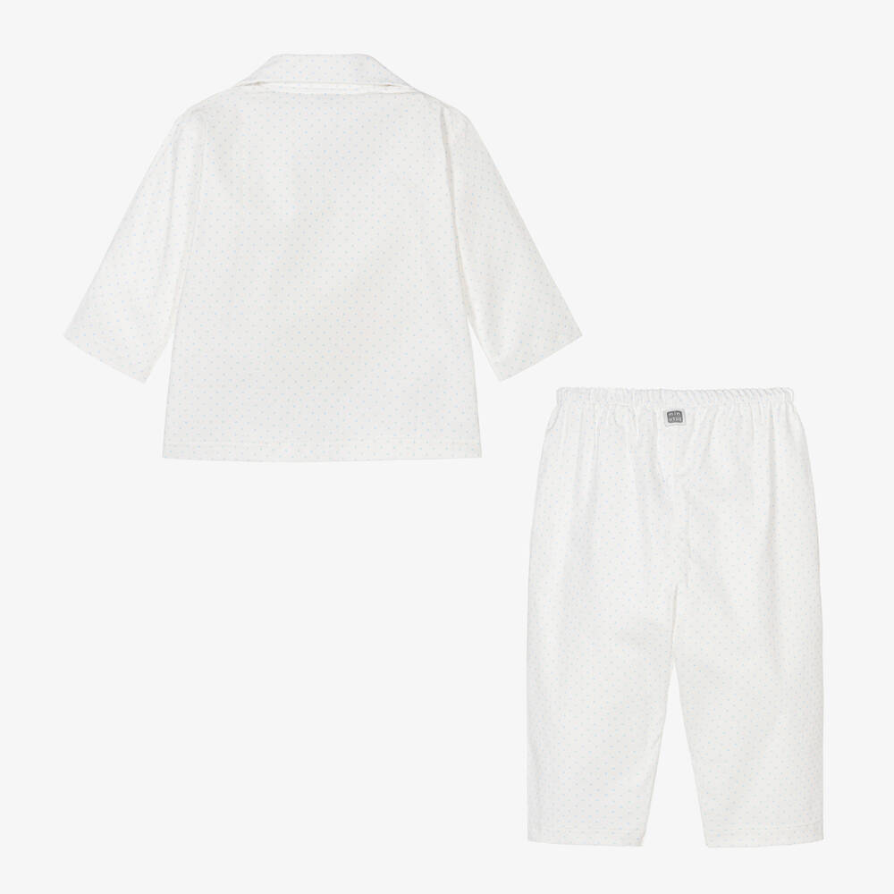 Minutus-Baby Boys Ivory & Blue Star Pyjamas | Childrensalon
