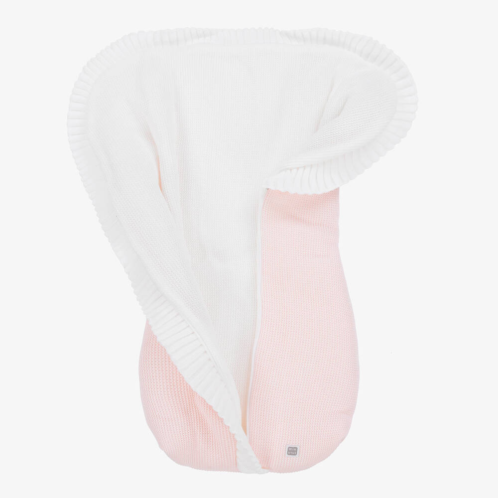 Minutus-Baby Girls Pink Knitted Nest (75cm) | Childrensalon