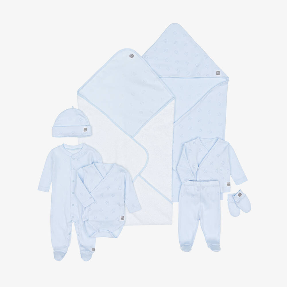 Minutus-Голубой подарочный комплект с комбинезоном из хлопка | Childrensalon