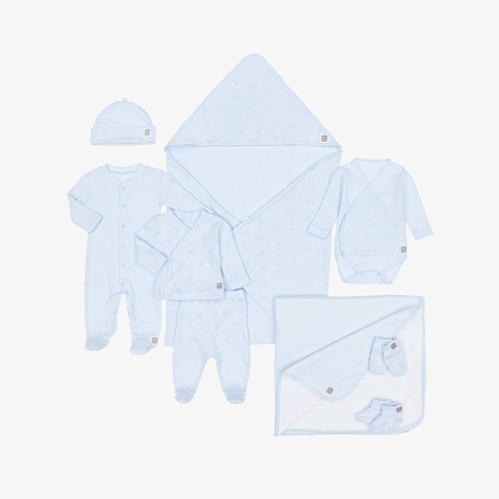 Minutus-Голубой подарочный комплект с комбинезоном из хлопка | Childrensalon