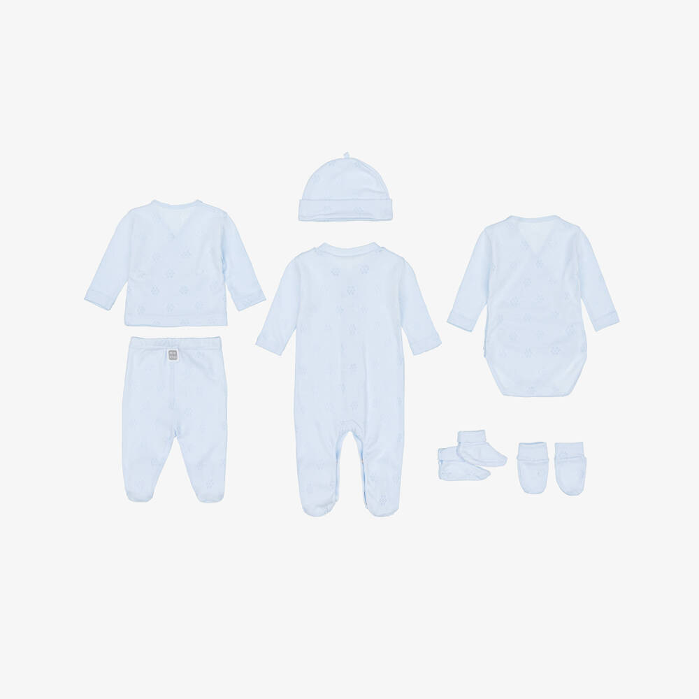 Minutus-Голубой подарочный комплект с комбинезоном из хлопка | Childrensalon