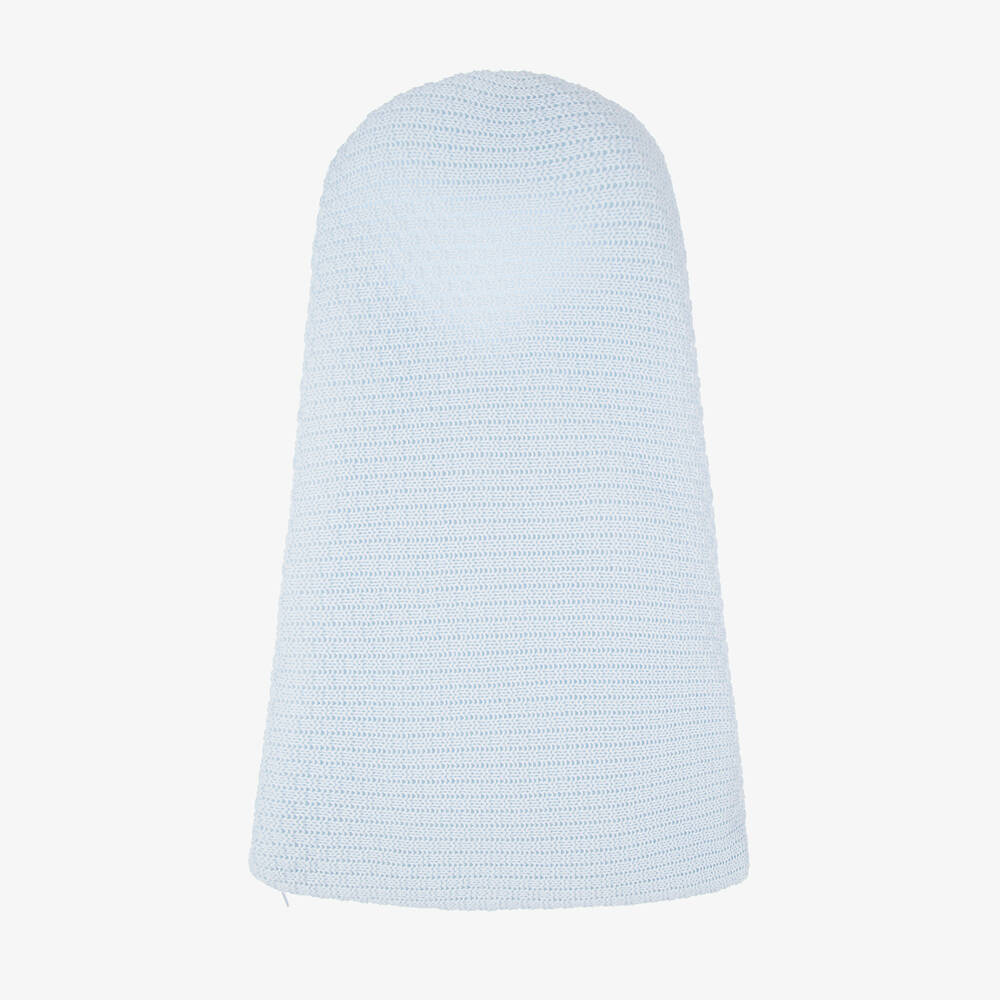 Minutus-Blue Knit Cotton Baby Nest (75cm) | Childrensalon