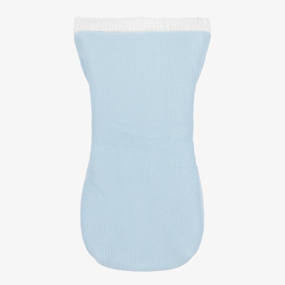 Minutus-Blue Knitted Baby Nest (75cm) | Childrensalon