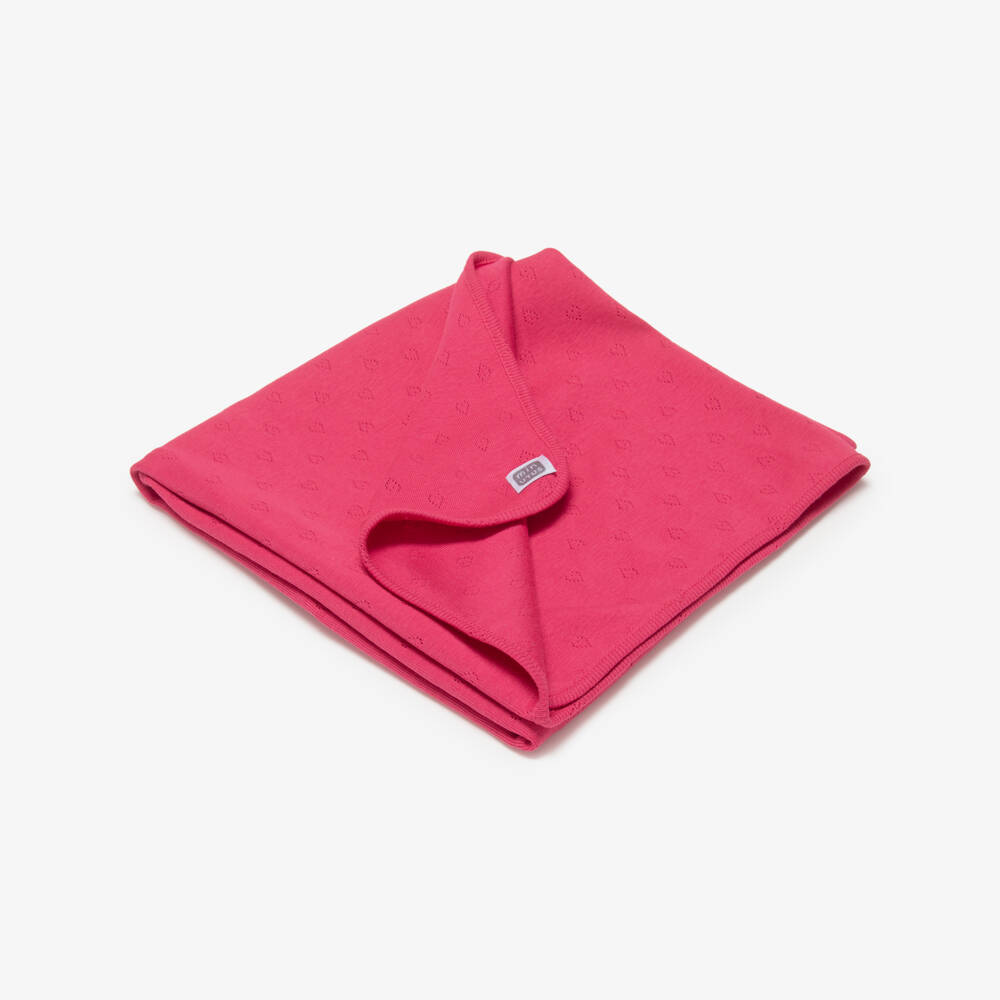 Minutus-بطانية قطن جيرسي لون زهري فوشيا للبنات (78 سم) | Childrensalon